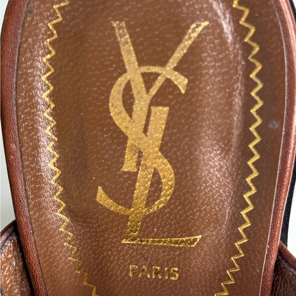 YSL Yves Saint Laurent Leather Cruise Platform Sandals Sz 39 - Picture 5 of 7